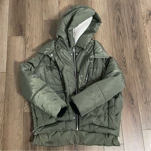 7 For All Mankind Olive Green Parka‎ Jacket
